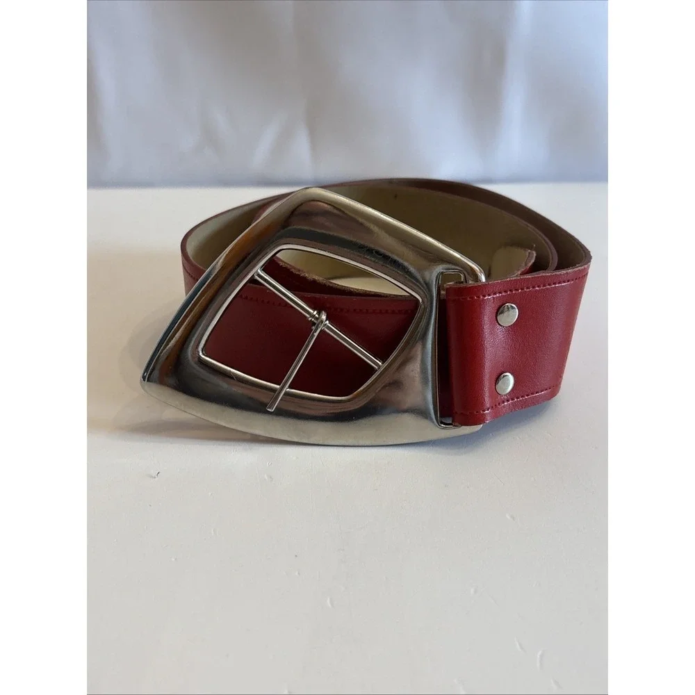 Vtg 1985 Ladies Wide Leather Boston Red Belt #‎ 9993 38